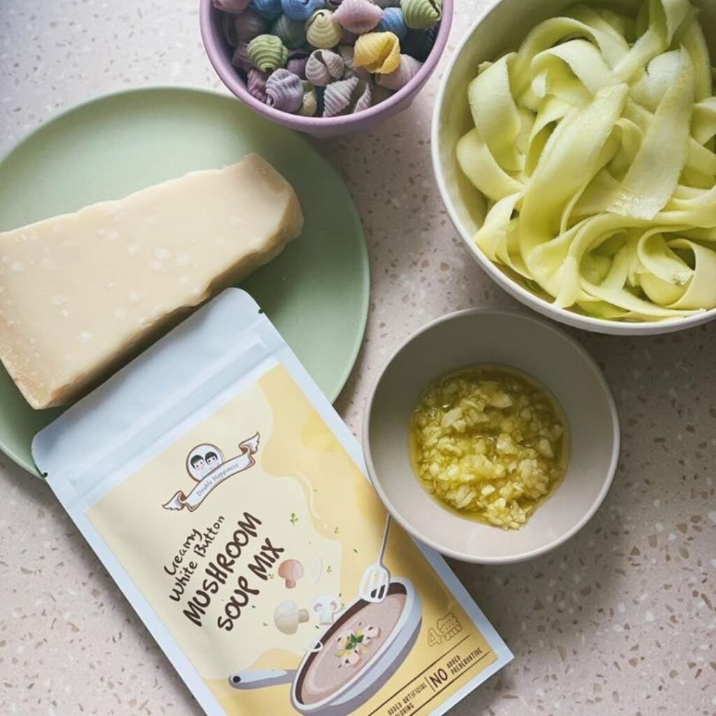 Doublehappinessasiafoods_babyfoodrecipe_broth_seasoning_blw_fingerfood_toddlermeal_baby_zucchini_mushroom_cream_pasta_dh