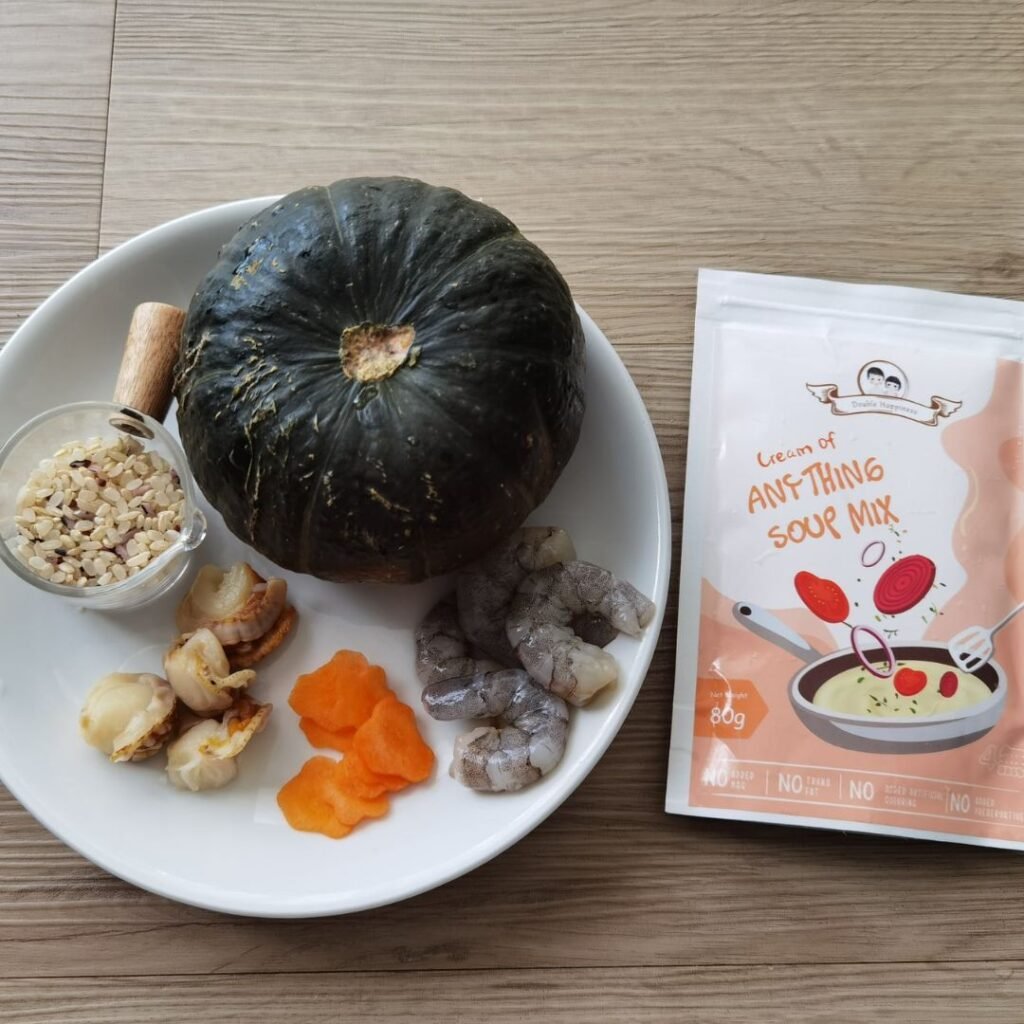 Doublehappinessasiafoods_babyfoodrecipe_broth_seasoning_blw_fingerfood_toddlermeal_seafood_pumpkin_braised_rice_dh