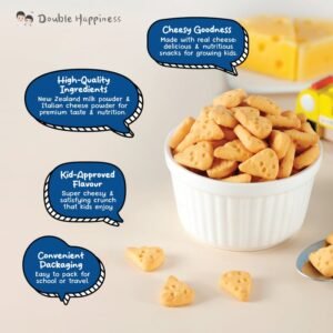 Double Happiness Baby Cheese Cookies 12 months baby food Halal HACCP GMP ISO 22000 MeSTI 12 bulan makanan bayi 12个月宝宝辅食