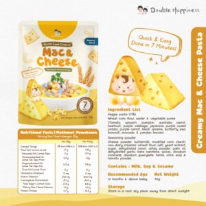 Double Happiness Ready to Cook Creamy Mac & Cheese 12 month baby food HACCP GMP ISO 22000 MeSTI 12 bulan makanan bayi 12个月宝宝辅食